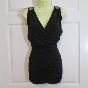 Bodycon Mini Dress Jeweled Shoulder Detail